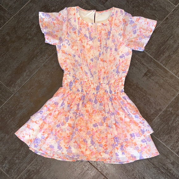 abercrombie kids Other - Abercrombie kids Girls Pink & Lavender Short Sleeve floral dress size 14 large